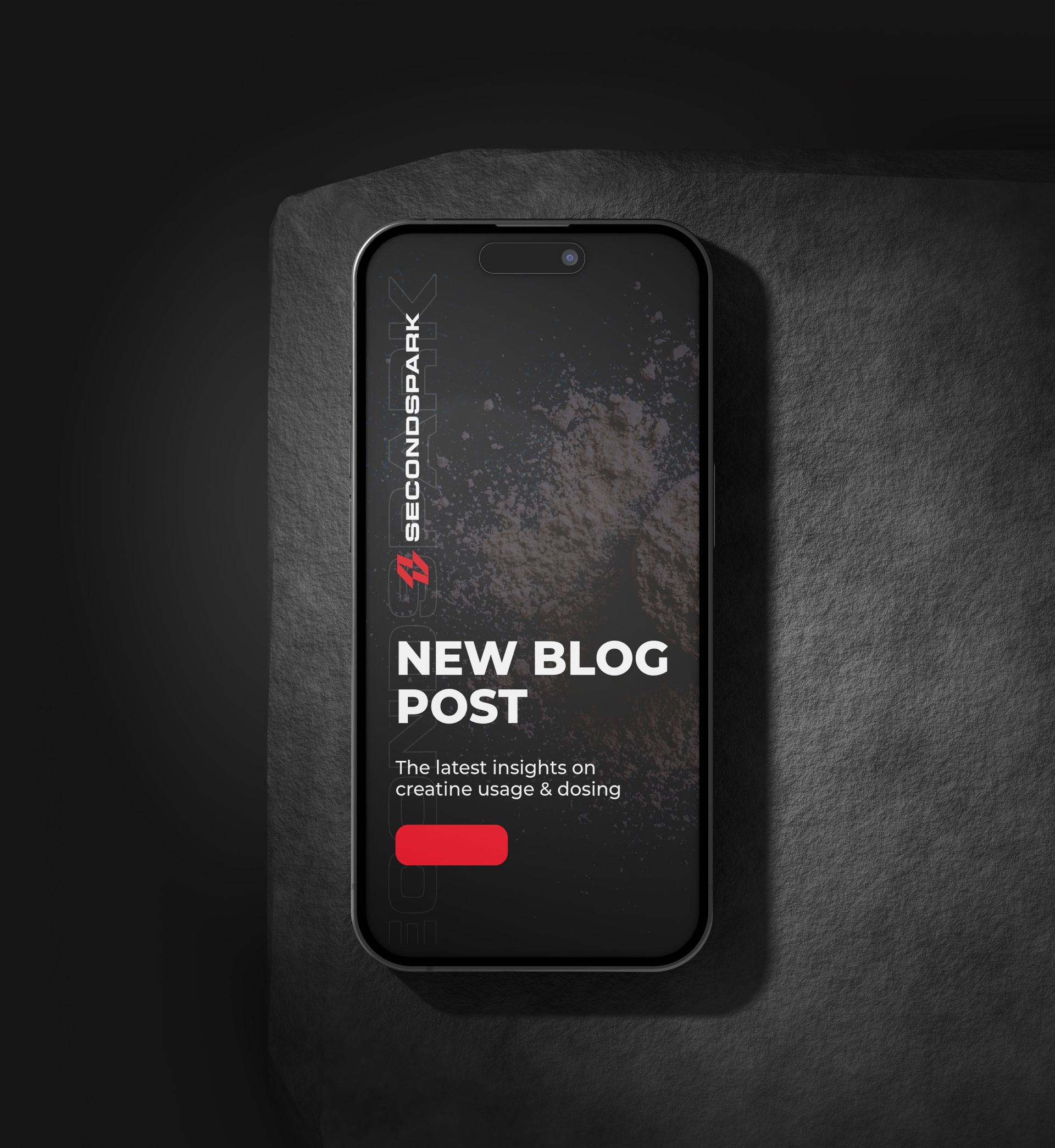 A smartphone on a textured dark background displaying a 
