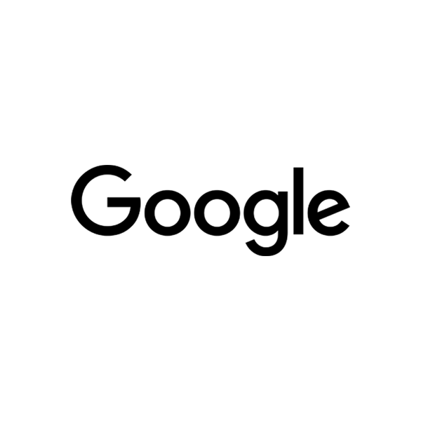 The black Google logo on a white square background.