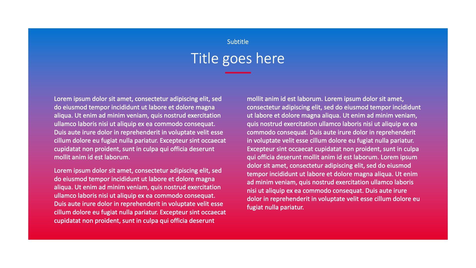 A slide with a blue-to-red gradient background titled 