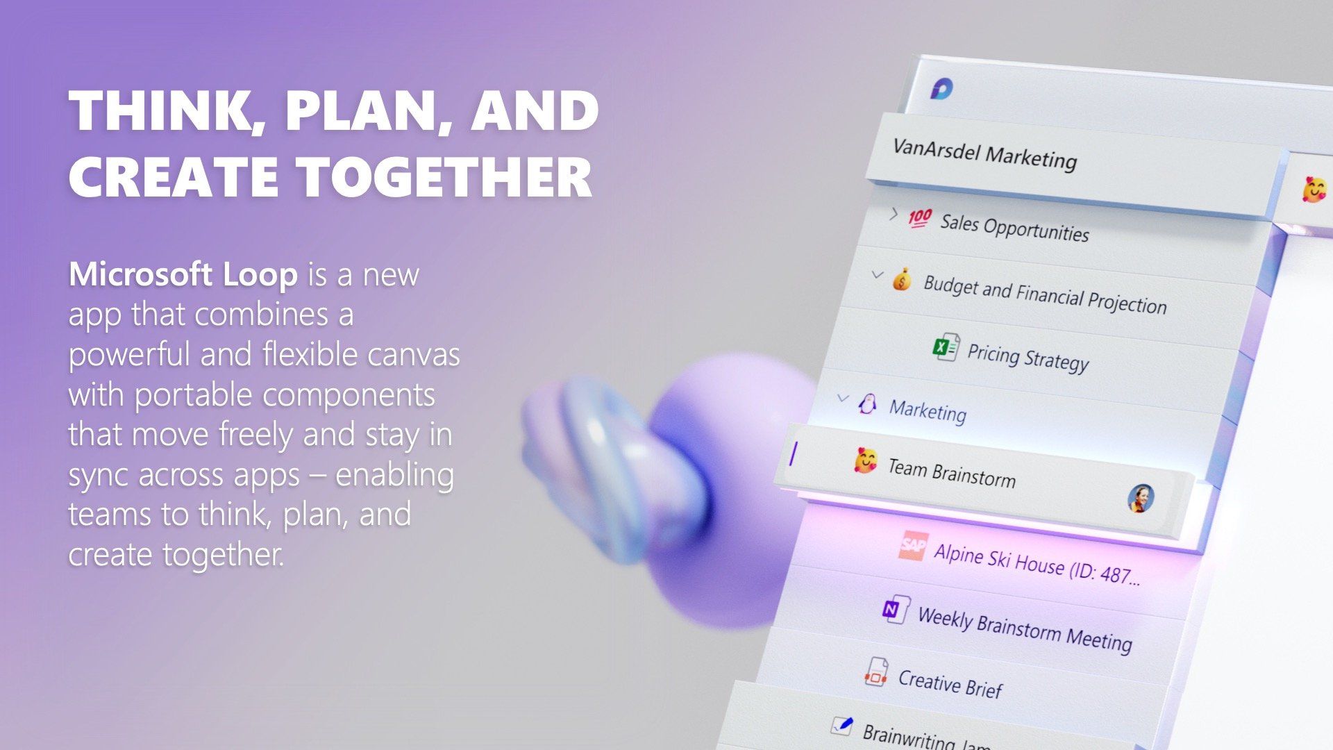 Marketing graphic for Microsoft Loop, featuring the text 