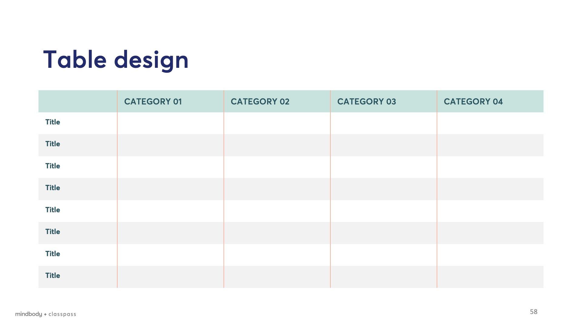 A template table titled 
