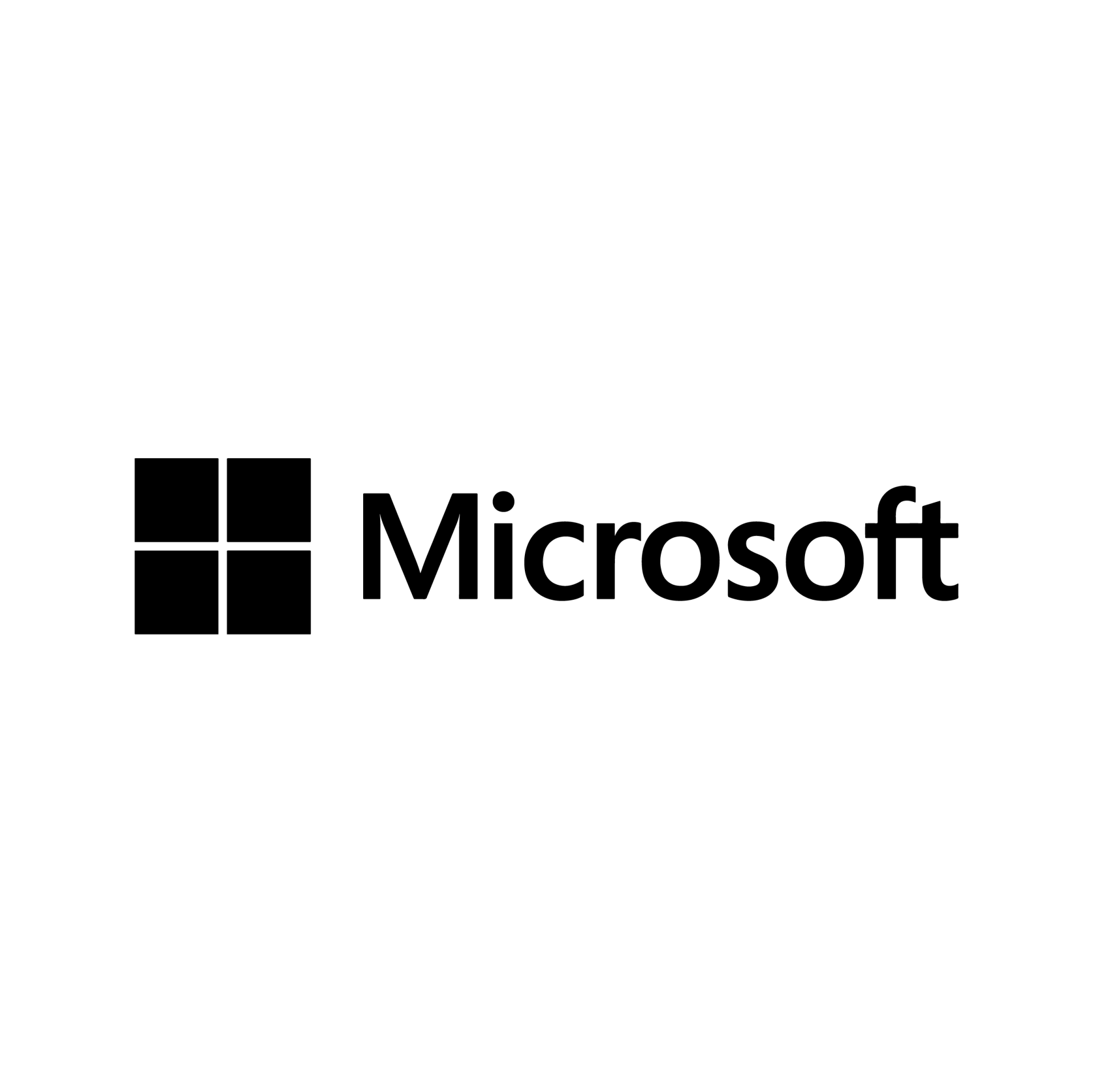 The Microsoft logo, featuring a black four-square symbol next to the word 