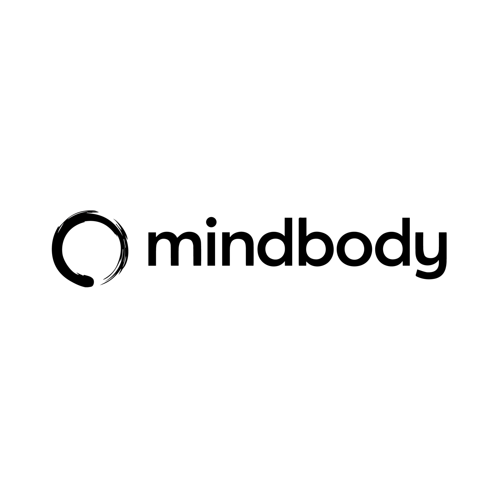 The Mindbody logo: a circular, brushstroke-style zen symbol next to the word 