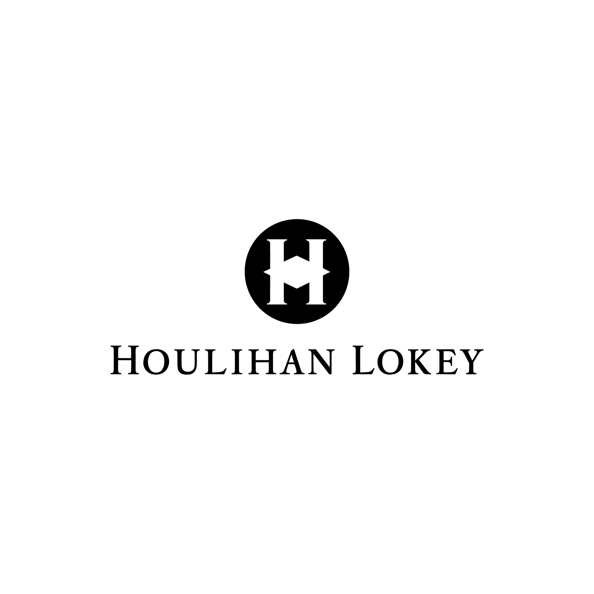 Houlihan Lokey logo: a black circle containing a white stylized 