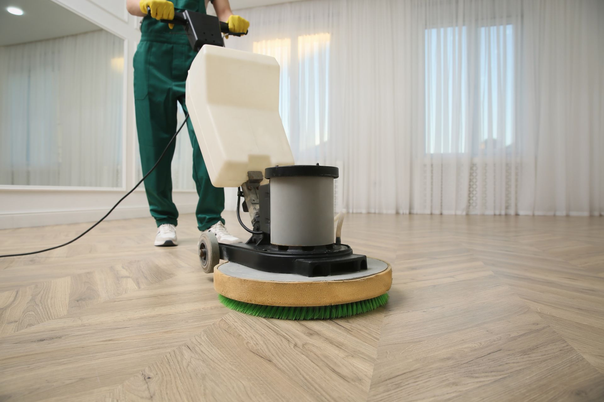 Hardwood Floor cleaning and buffing
