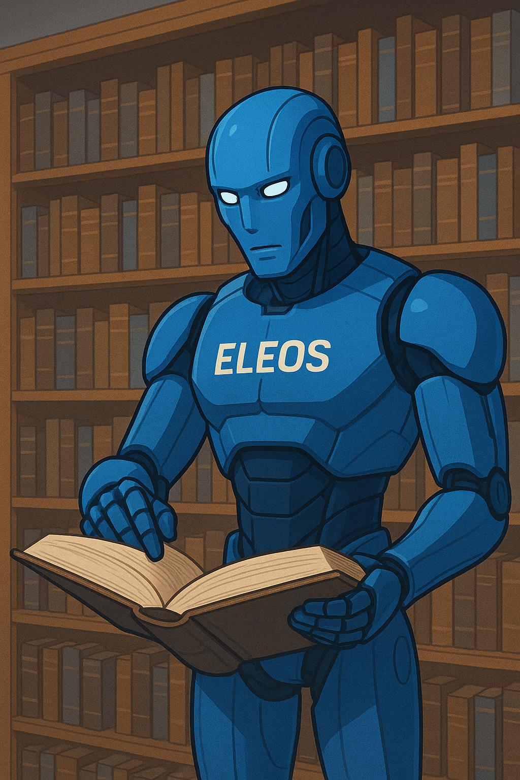 Image d'un robot intelligence artificielle qui lit un livre comme une formation 