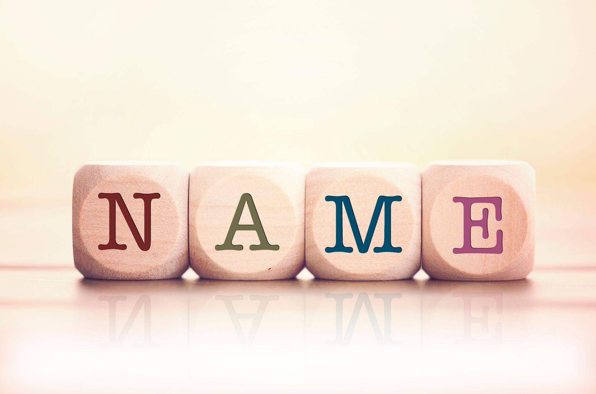Wooden blocks spelling 
