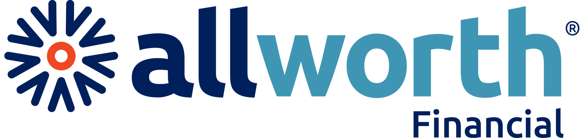Logo of Allworth Financial: a snowflake graphic and the company name in blue with the word 