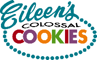 Logo for Eileen's Colossal Cookies: teal cursive script, 
