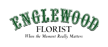 Englewood Florist logo in green with the words