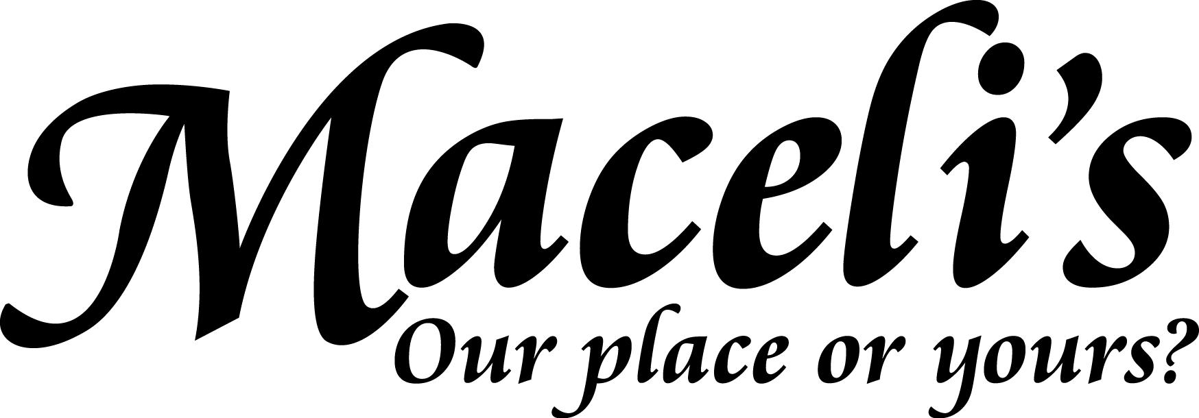 Maceli's logo: Script text 