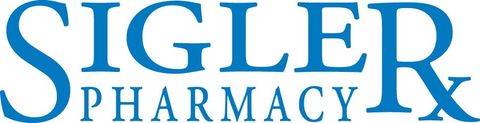 Sigler Pharmacy logo in blue.
