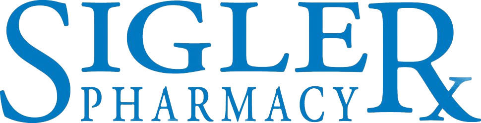 SIGEL Rx Pharmacy logo in blue and red text
