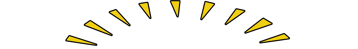 A circle of yellow lightning bolts on a white background.