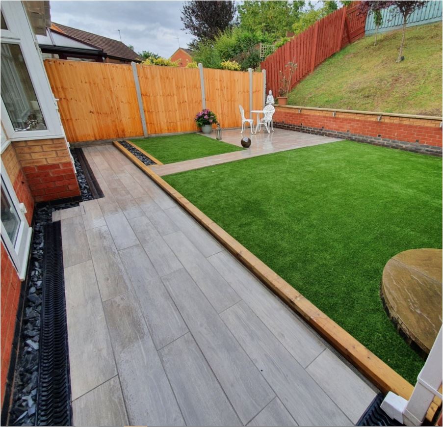Wooden fence in garden