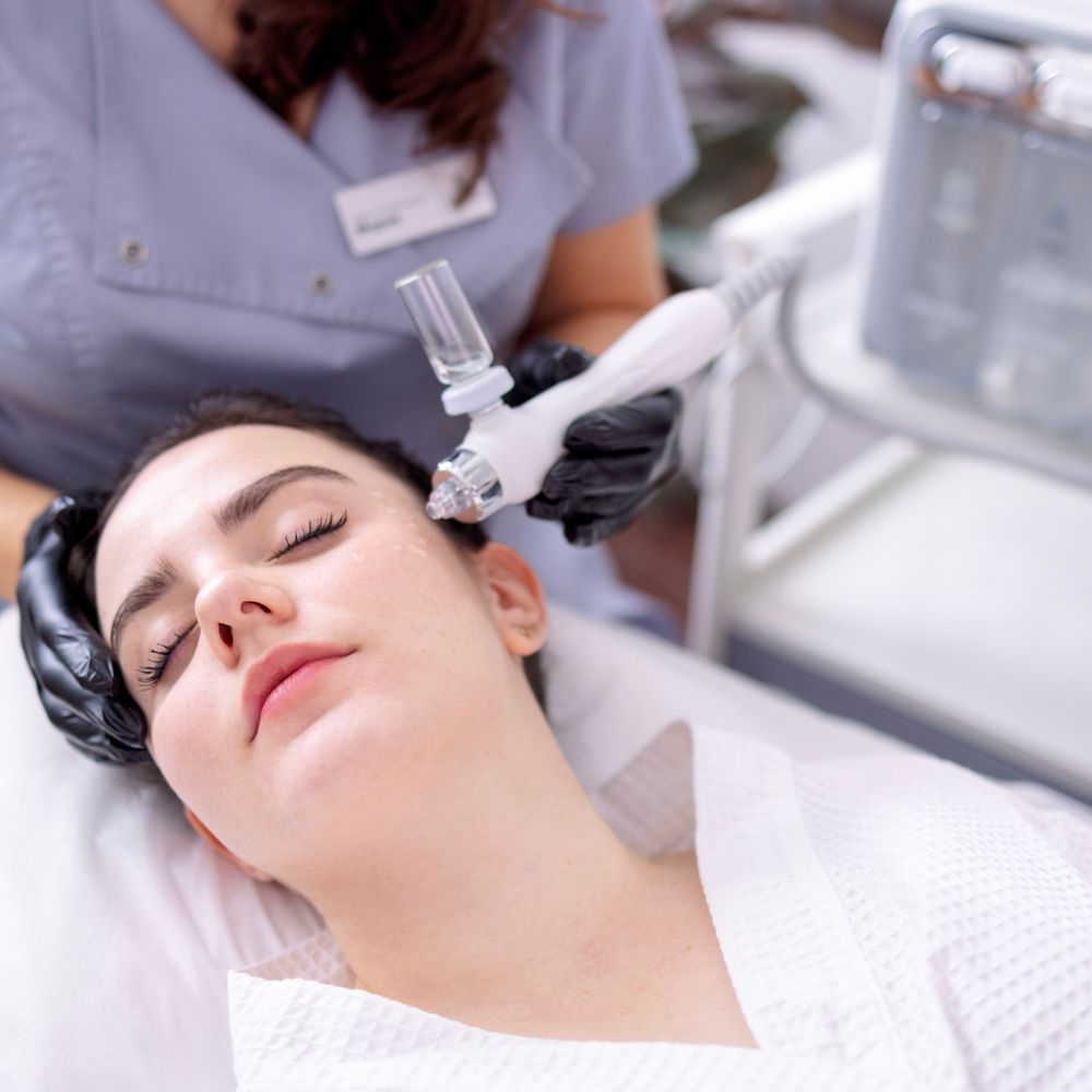 Hydrofacial treatment being performed on a patient at AgeSmart in New City, New York