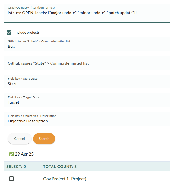 Integration with Github - Data Import Connection Configuration  Neelix Implementer