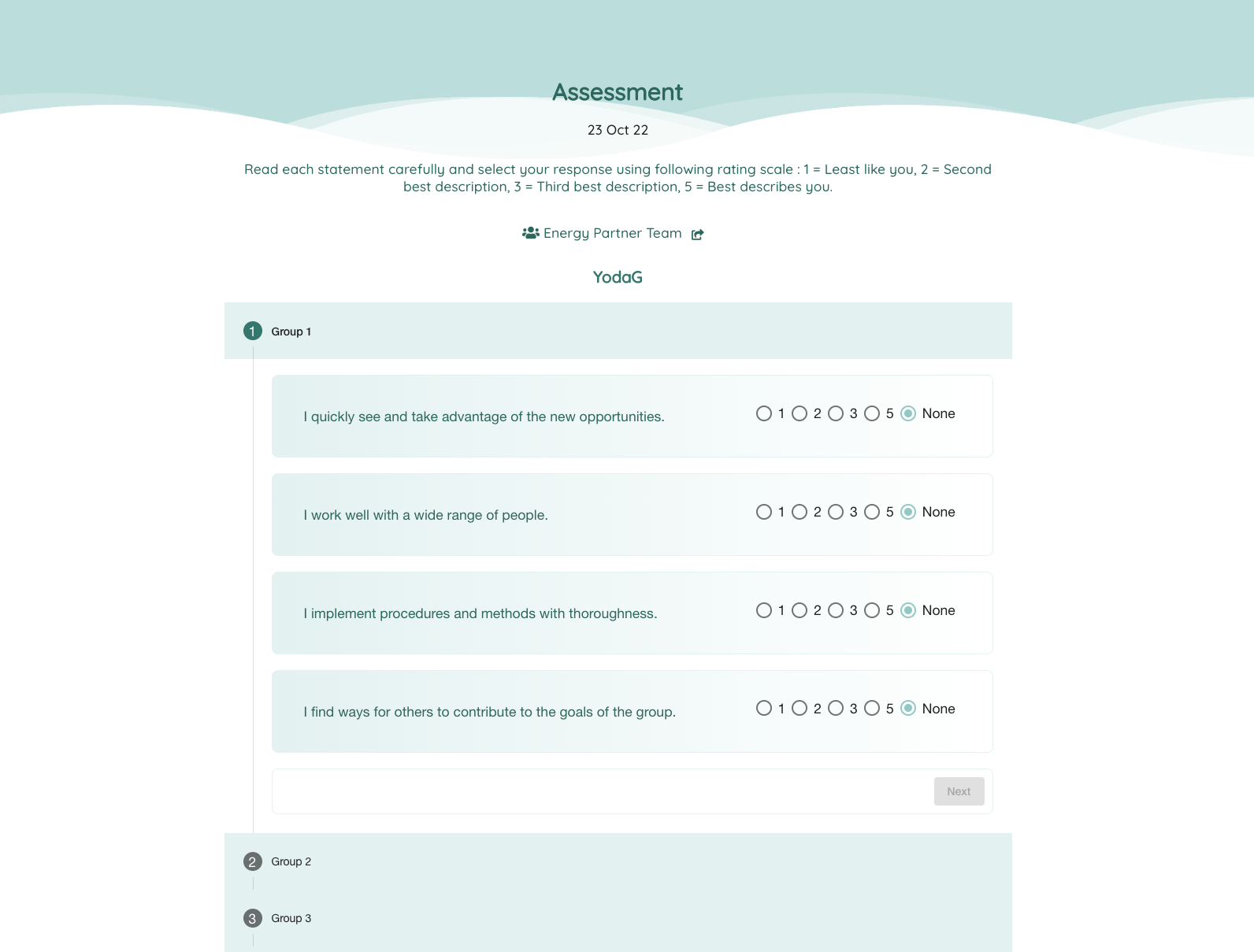 Reflective personal development assessments