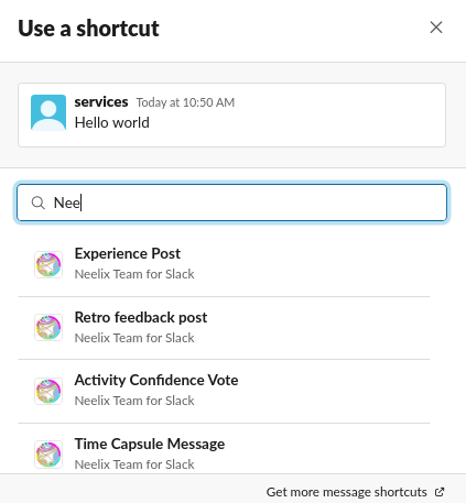 Creating feedback from Slack | Neelix Platform