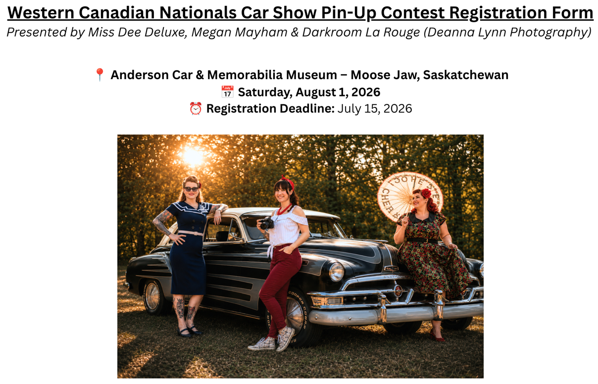 WCN Pin-up Contest Poster sponsored by Megan Hamill Lashes