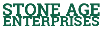 Stone Age Enterprises logo in dark green text on a white background