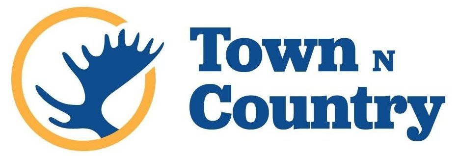 Town N Country logo with blue deer and orange circle