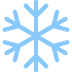 Light blue snowflake icon on a white background