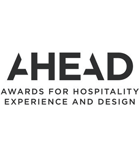 AHEAD logo with the words “Awards for Hospitality Experience and Design” on a white background