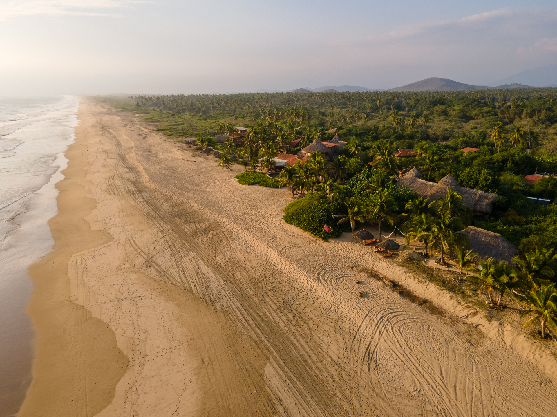 playa viva's expansive beach and mountain views