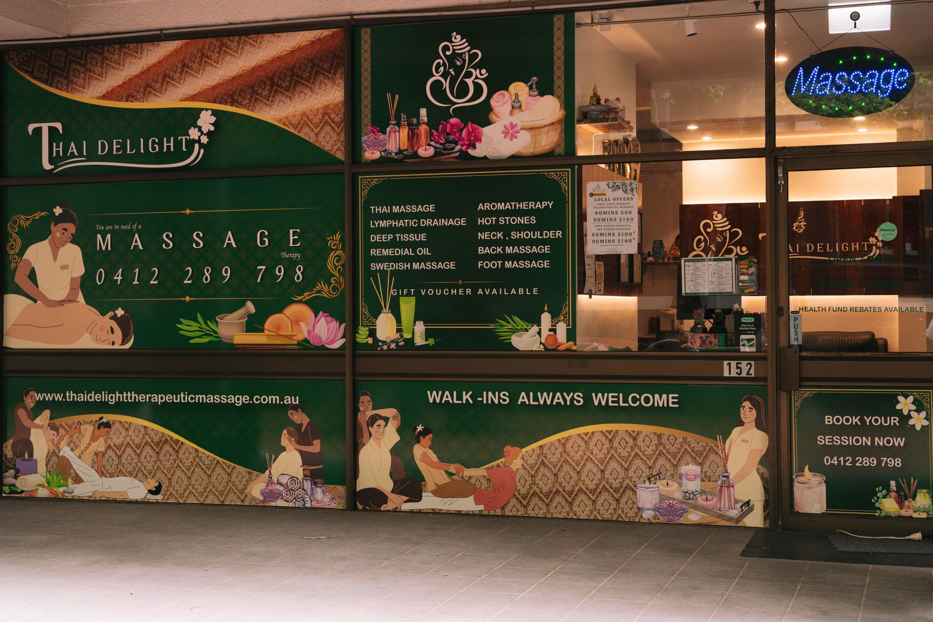 Front shop of Thai Delight Therapeutic Massage in Pyrmont - Darling Harbour