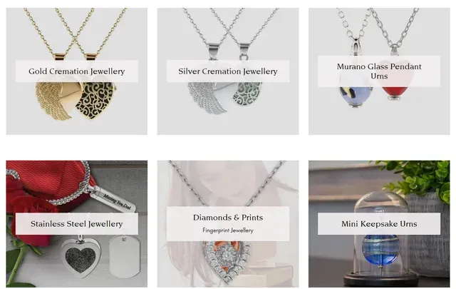 There are many different types of necklaces on the website.