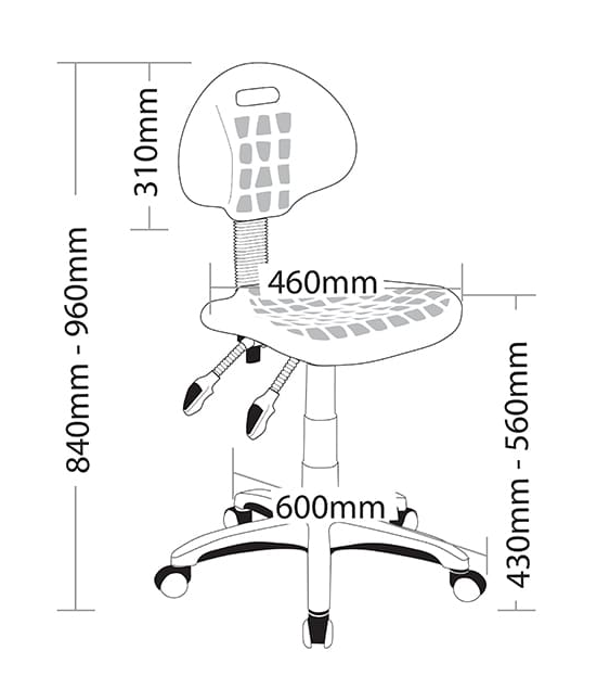 industrial drafting stool with back