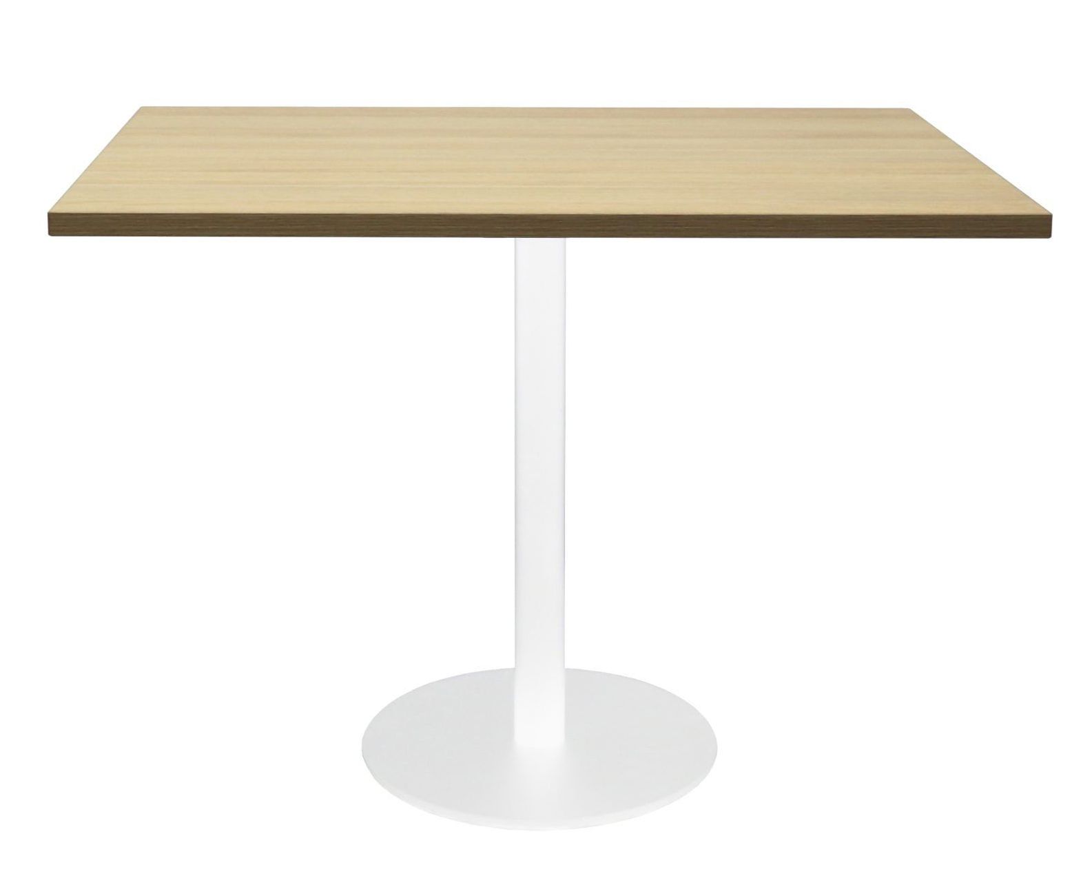 chrome disc round meeting table beech