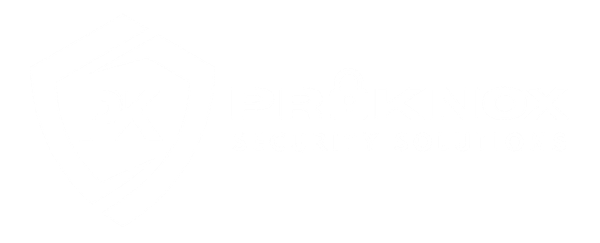 The ProKnox Security Solutions long logo in all white