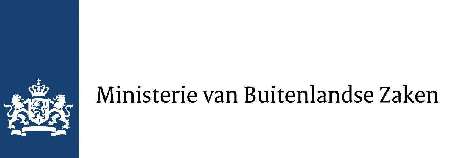 Logo van het Nederlandse Ministerie van Buitenlandse Zaken op een witte achtergrond