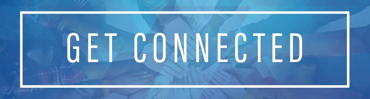 A blue background with the words `` get connected '' written on it.