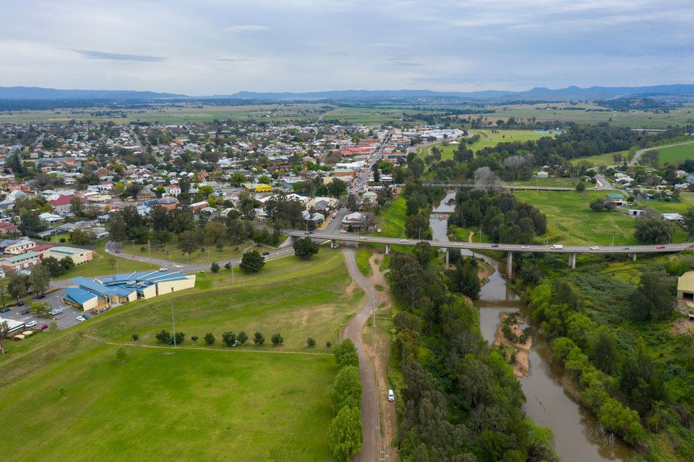 Aerial View Of The Township Of Singleton — Trussted Frames Trusses in Singleton, NSW