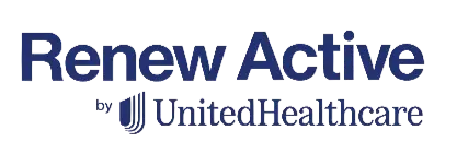 Renew Active logo by UnitedHealthcare in blue and white