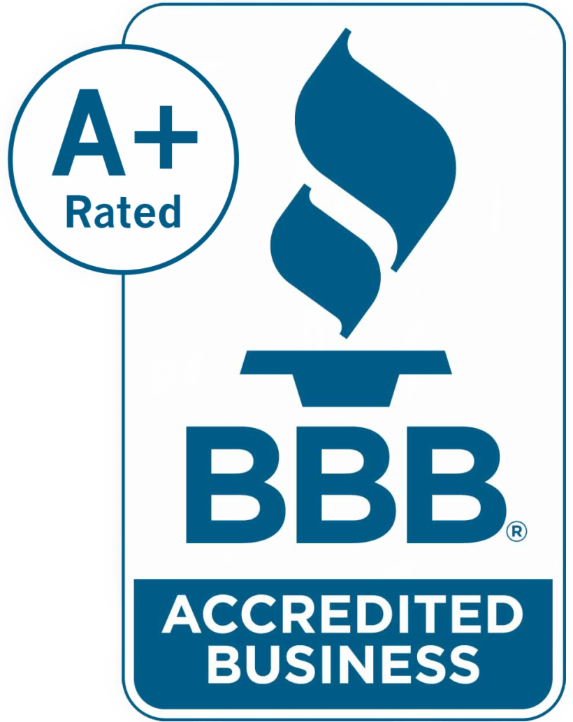 The bbb logo is a a+ rated accredited business