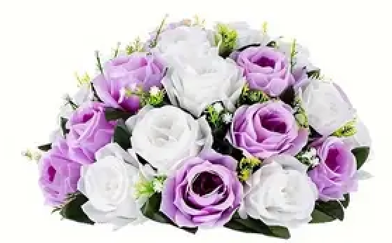 Purple and White Rose Artificial Flower