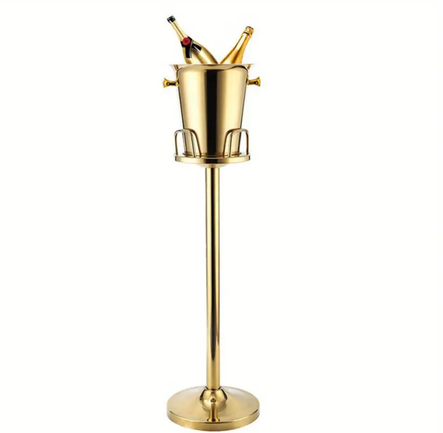Luxurious Floor-Standing Golden Champagne & Wine Cooler