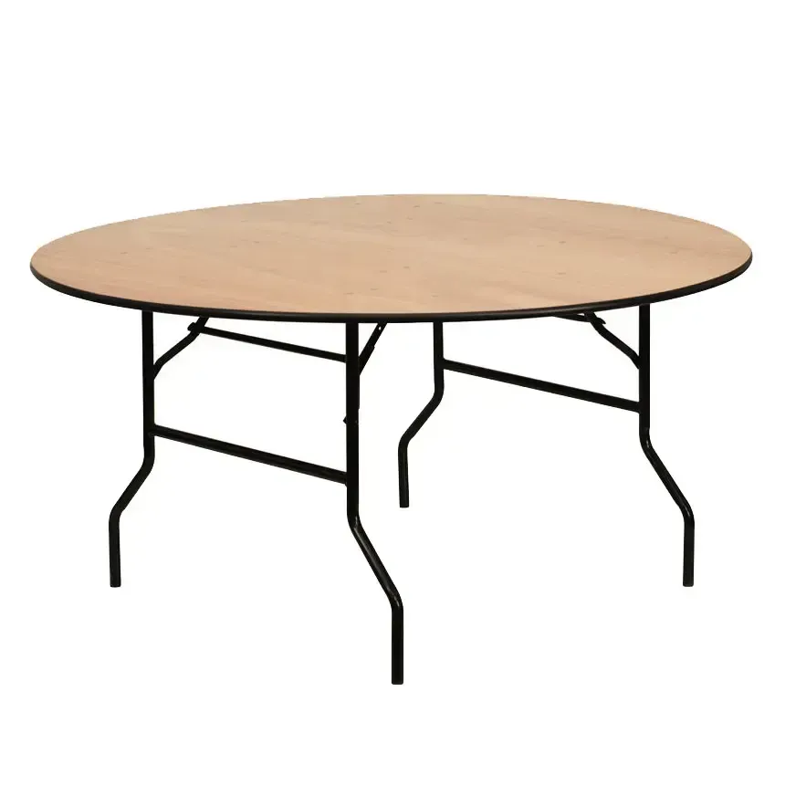 Round Wooden Folding Round Table