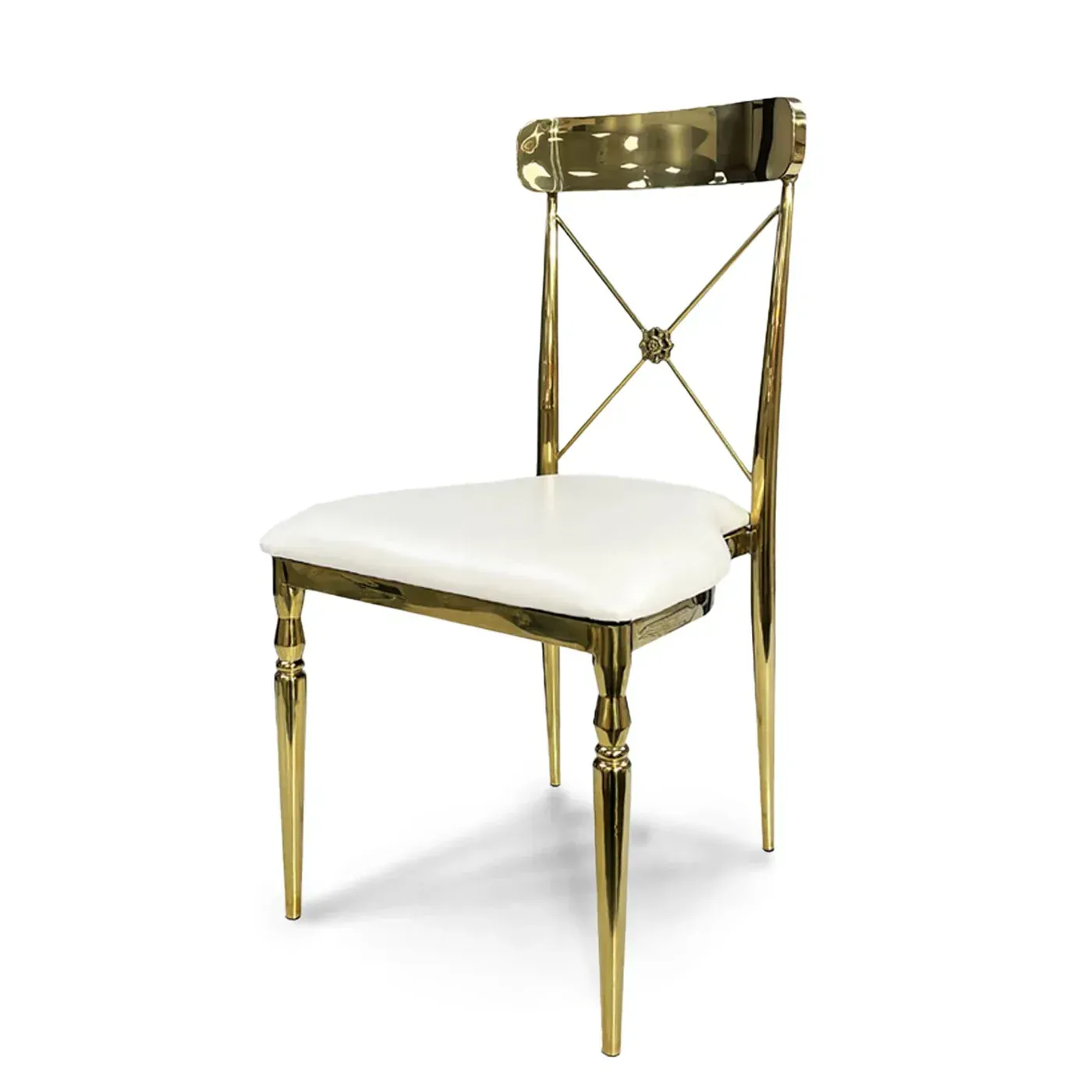 Gold Cross-Back Flower Chairs