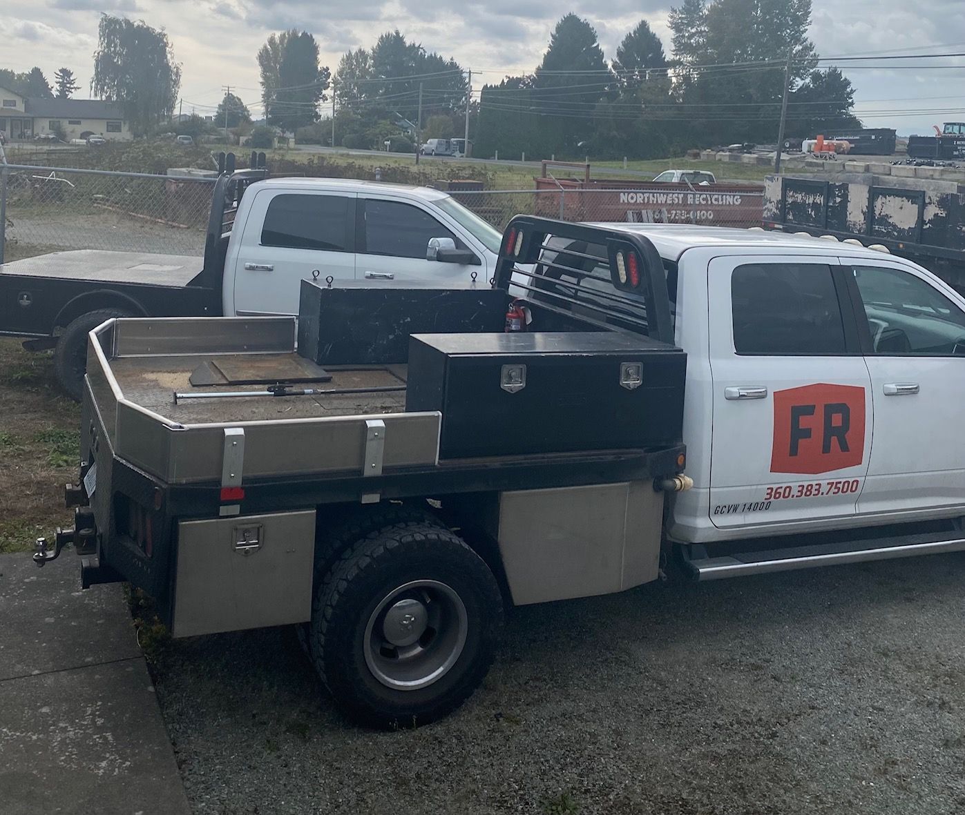 White flatbed truck