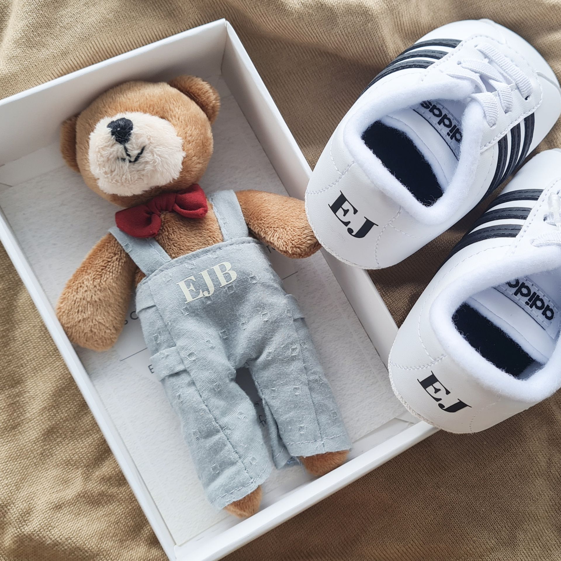 A Teddy And Shoes For Baby With Personalised Embroidery — NMTG Embroidery In Wollongong, NSW
