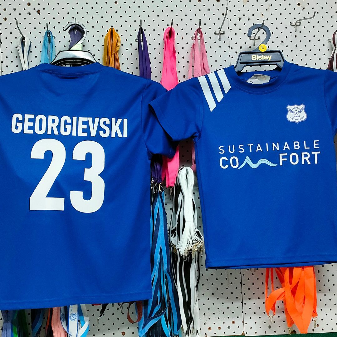 Two Blue Sport Shirts  — NMTG Embroidery In Shellharbour, NSW
