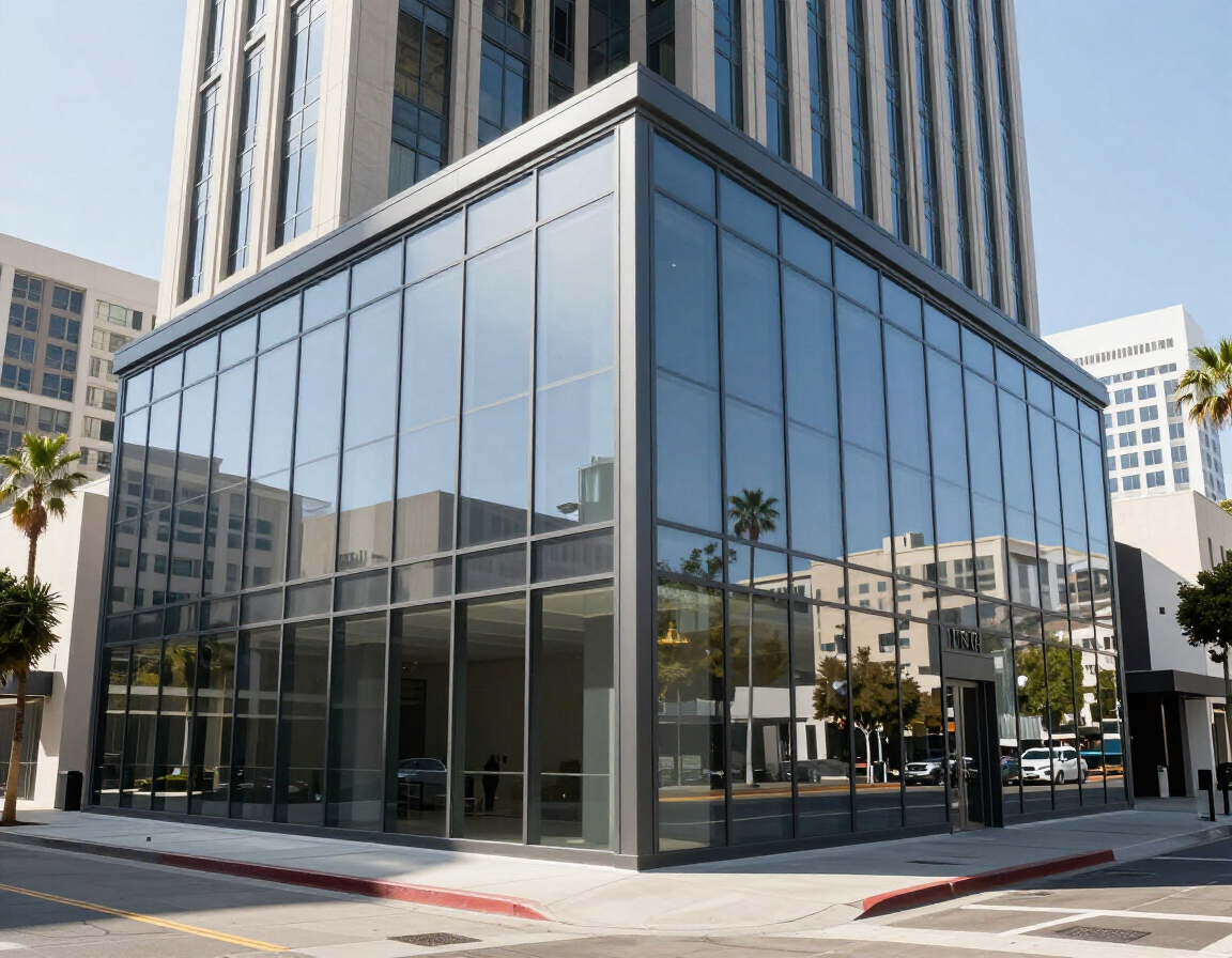 Commercial storefront architectural window film installation
