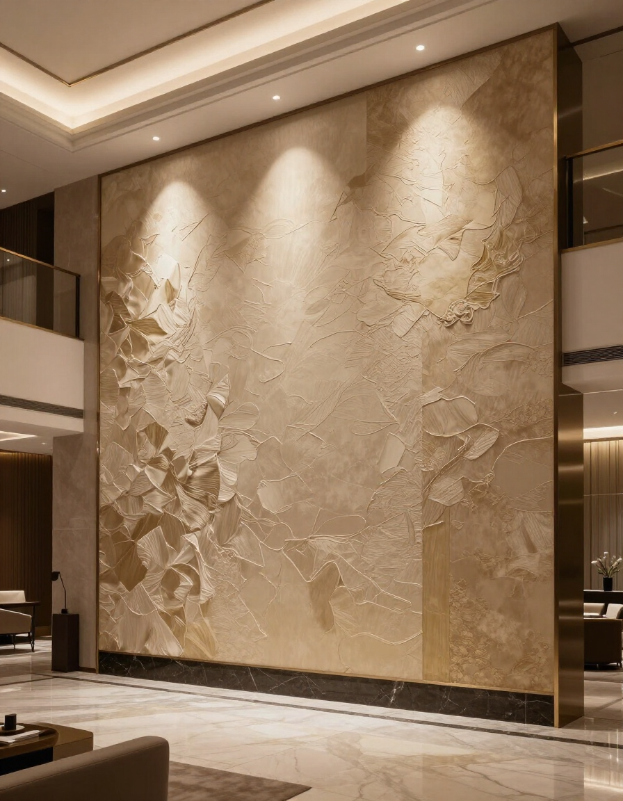 Luxury wall covering in hospitality interior