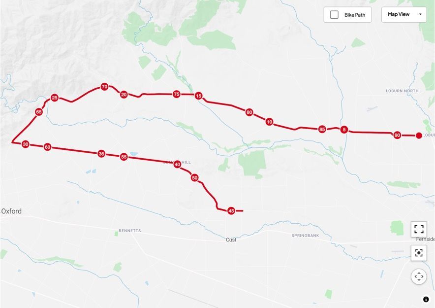Map of the Gorges Grand Prix course