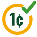One cent emblem